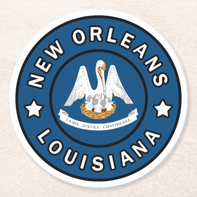 New Orleans Louisiana Round Paper Coaster (Front)