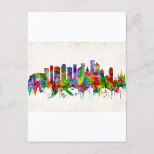 New Orleans Louisiana Skyline Holiday Postcard
