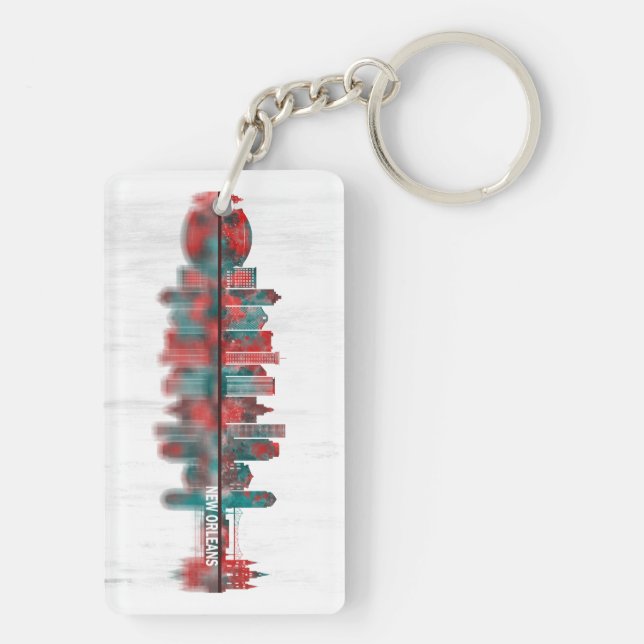 New Orleans Louisiana Skyline Keychain (Back)