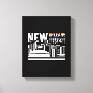 New Orleans Louisiana Skyline Travel GraphicDesign Canvas Print