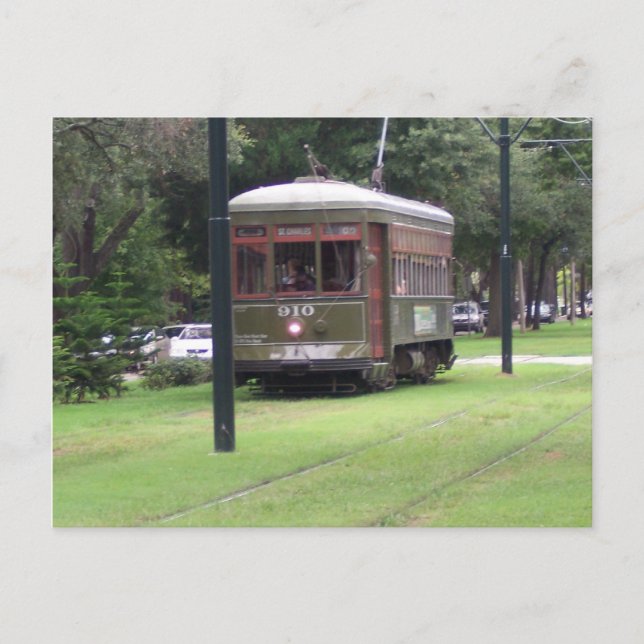 New Orleans, Louisiana Streetcar Postcard (Front)