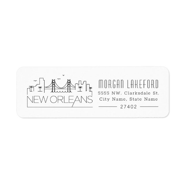 New Orleans, Louisiana Stylized Skyline | (Front)