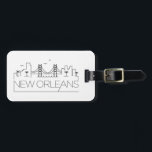 New Orleans, Louisiana Stylized Skyline  Luggage Tag<br><div class="desc">A unique luggage tag representing the beautiful city of New Orleans,  Louisiana.  This tag features a stylized illustration of the city's unique skyline with its name underneath.</div>