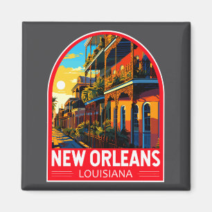 New Orleans Louisiana Travel Art Vintage  Magnet