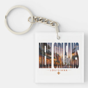 New Orleans Louisiana Travel Design Keychain