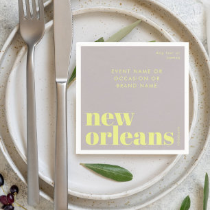 New Orleans Louisiana typography party Napkin
