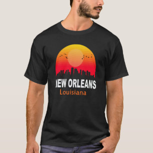 New Orleans Louisiana Vintage Sunset Retro City St T-Shirt