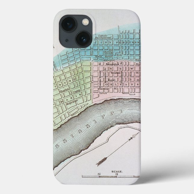 New Orleans Map, 1837 Case-Mate iPhone Case (Back)