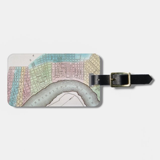 New Orleans Map, 1837 Luggage Tag (Front Horizontal)