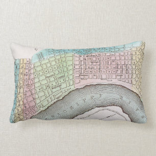 New Orleans Map, 1837 Lumbar Pillow