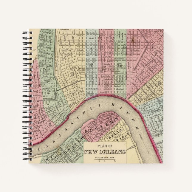 New Orleans Map by Mitchell Notebook (Front)