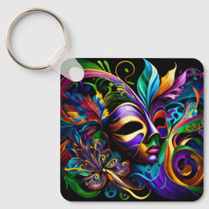 New Orleans Mardi Gras Art Keychain