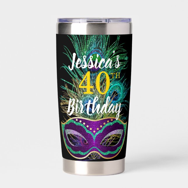 New Orleans Mardi Gras Birthday Tumbler (Front)