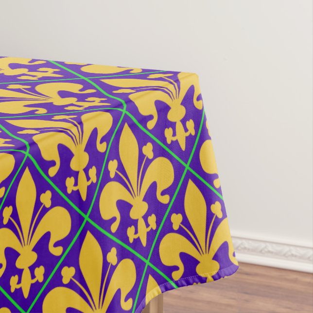 New Orleans Mardi Gras Fleur de Lis Tablecloth (In Situ)
