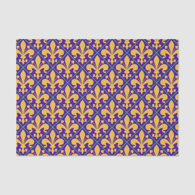 New Orleans Mardi Gras Fleur de Lis Tissue Paper (Front)