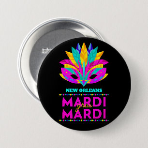 New Orleans Mardi Gras Mask 3 Inch Round Button