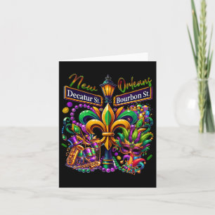 New Orleans Mardi Gras Sublimation Decatur And Bou Card