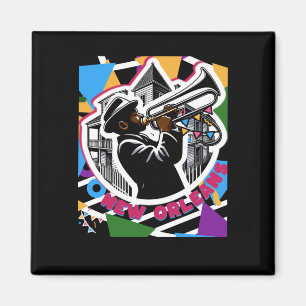 New Orleans Mardi Gras Trombone Sticker  Magnet