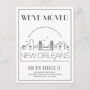 New Orleans Modern Deco   Change of Address Announcement Postcard