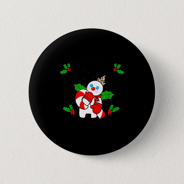New Orleans Mr Bingle Christmas Tradition Snowman  2 Inch Round Button (Front)