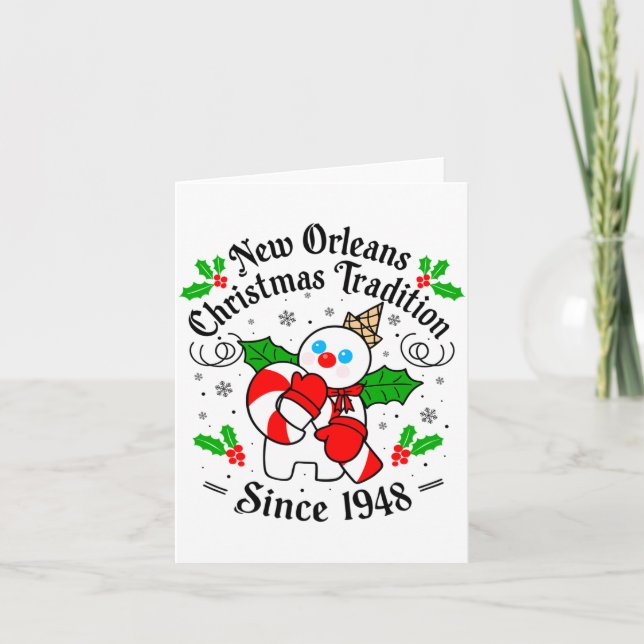 New Orleans Mr Bingle Christmas Tradition Snowman  Card (Front)
