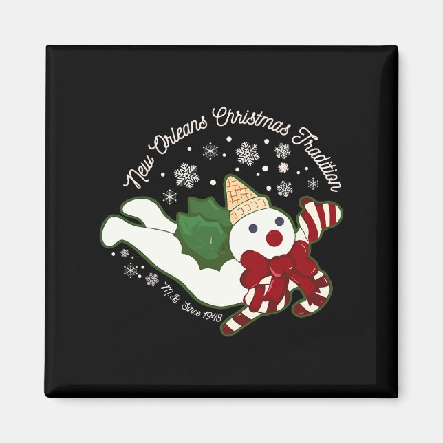 New Orleans Mr Bingle Christmas Tradition Snowmen  Magnet (Front)