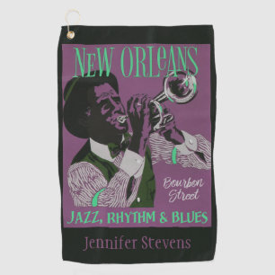 New Orleans Music custom text golf towel 2/3