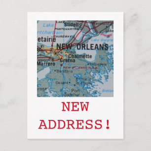 New Orleans New Address announcement Postcard