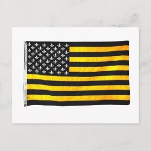 New Orleans NOLA Black and Gold American USA Flag Postcard