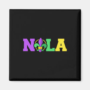 New Orleans Nola In Mardi Gras Colours And Fleur D Magnet