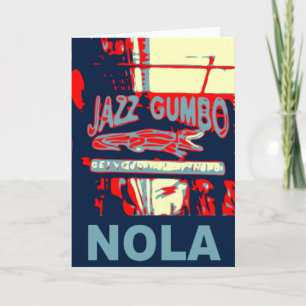 New Orleans Nola Jazz Gumbo Card