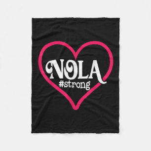 New Orleans Nola Strong Heart Tee New Orleans Fleece Blanket