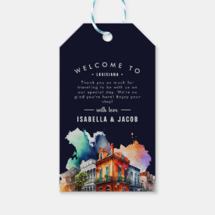 New Orleans Nola Watercolor Wedding Welcome Gift Tags
