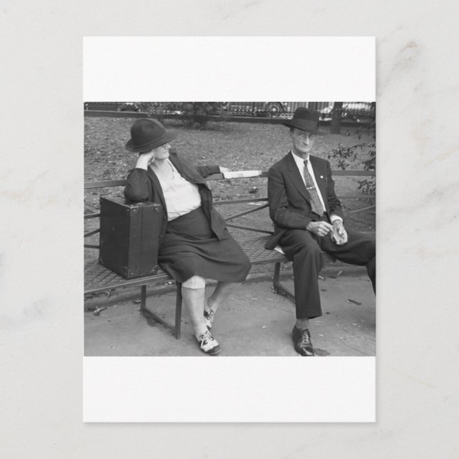 New Orleans Park Bench, 1930s Postcard (Front)