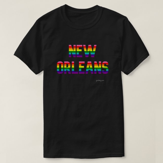 New Orleans Pride Rainbow Flag T Shirt (Design Front)