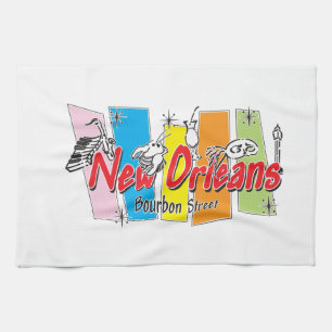 New Orleans Retro Look Kitchen Towel