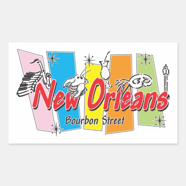 New Orleans Retro Look Sticker (Front)