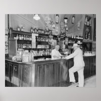New Orleans Saloon, 1938. Vintage Photo