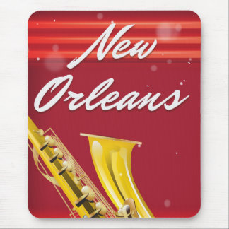 New Orleans Saxophone travel poster Mouse Pad