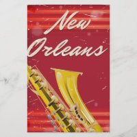 New Orleans Saxophone travel poster.