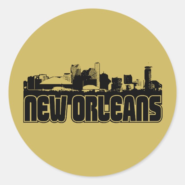 New Orleans Skyline Classic Round Sticker (Front)