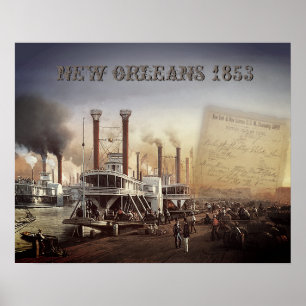 New Orleans Steamboat Poster
