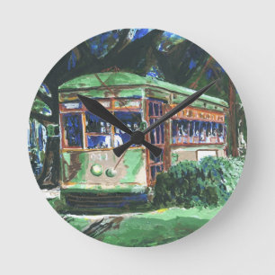 New Orleans Street Car Round Clock
