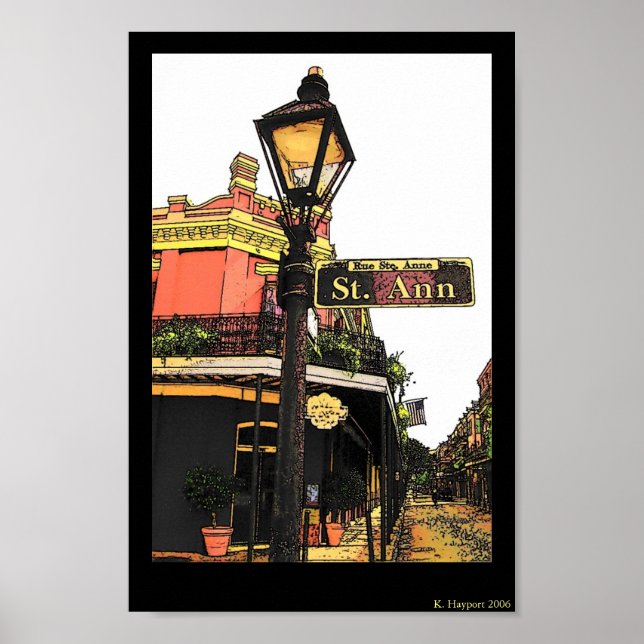 New Orleans Street Corner St. Ann Poster (Front)