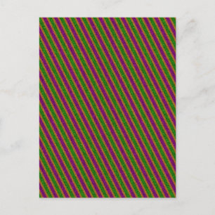 New Orleans Stripe Glitter Postcard
