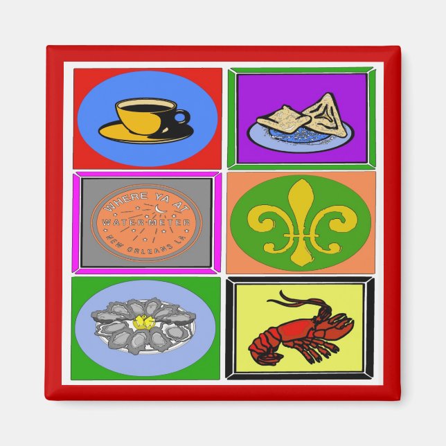 New Orleans Symbols Magnet (Front)