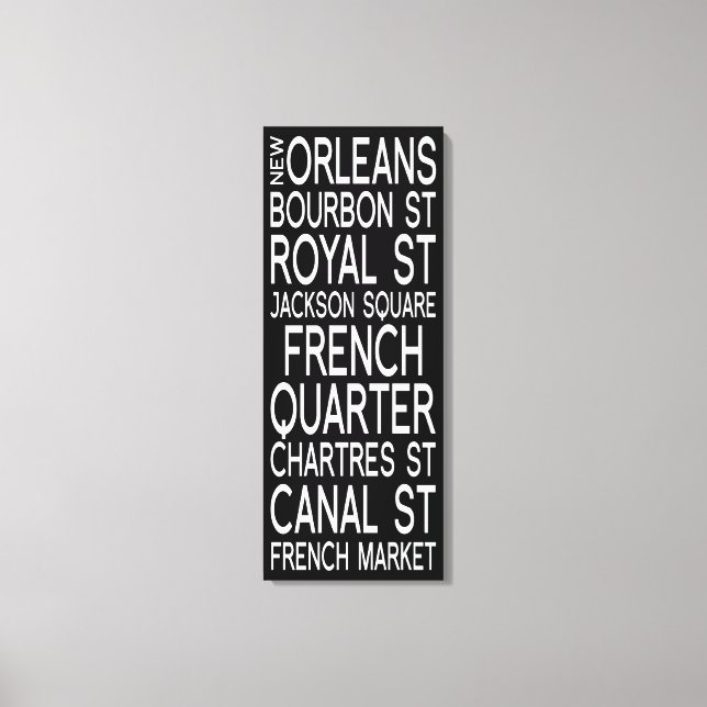 New Orleans | Typography Canvas Print (Front)
