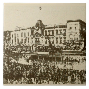 New Orleans Vintage Photography Mardi Gras Parade Tile
