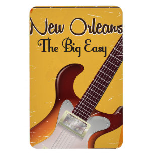 New Orleans vintage style travel poster Magnet