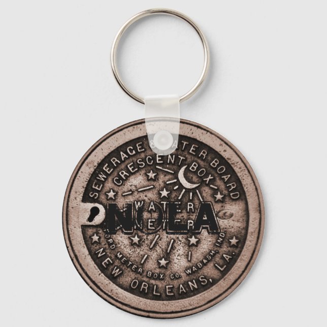 New Orleans Water Metre Cover edit text Keychain (Front)